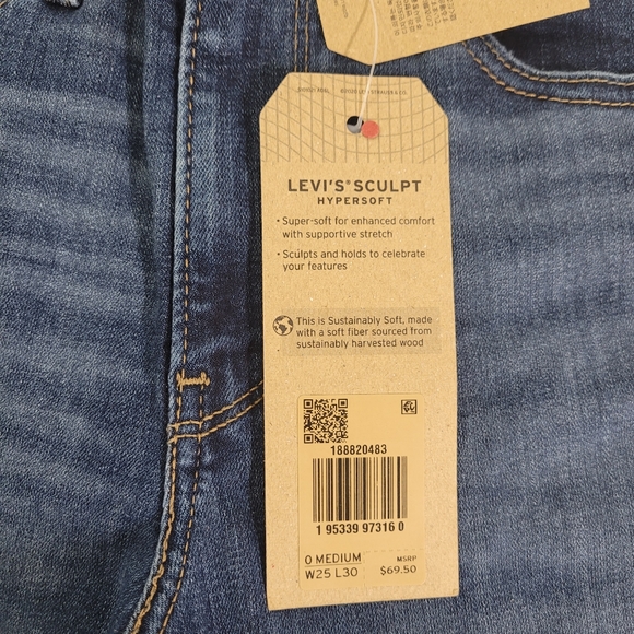 NEW! Women's Levi 721 High Rise Skinny Distressed Jeans - Picture 6 of 10